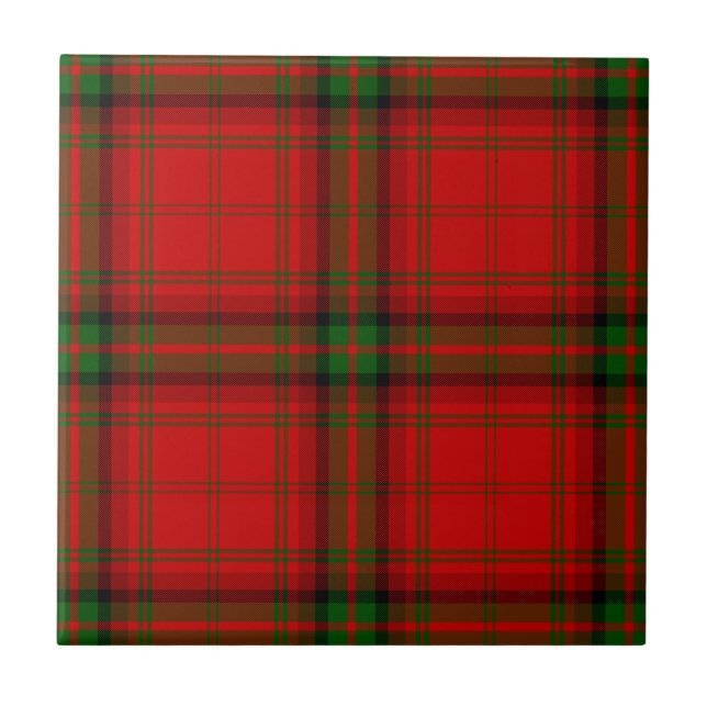 MacDougall-tartan röd grön rutig Kakelplatta (Framsidan)