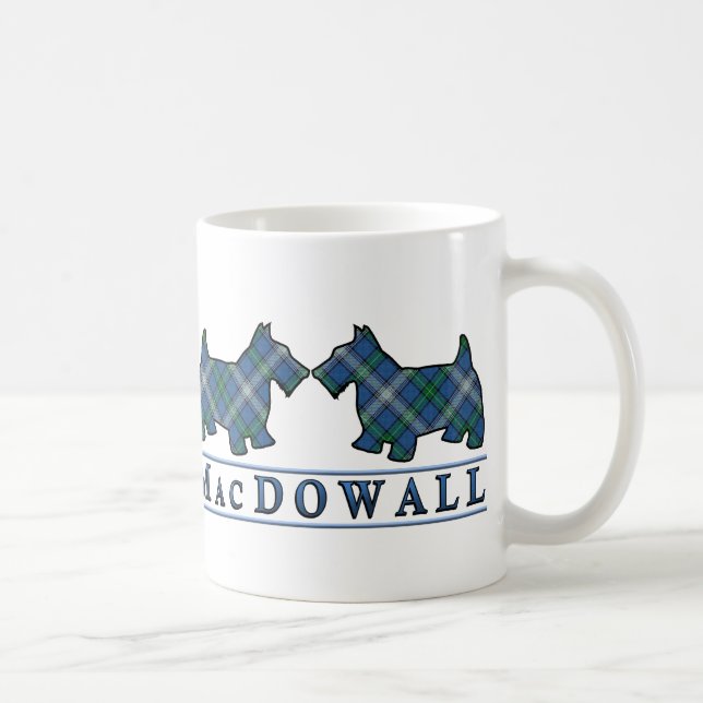 MacDowall klanens Tartan Skotska Scottie Hundar Kaffemugg (Höger)