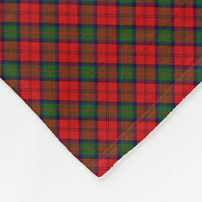 MacDuff-röd grönt plaid Fleecefilt (Hörn)