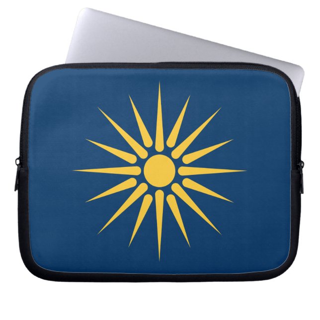 Macedonia Flag Laptop Sleeve (Framsidan)