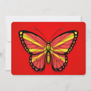 Macedonian Butterfly Flagga on Red