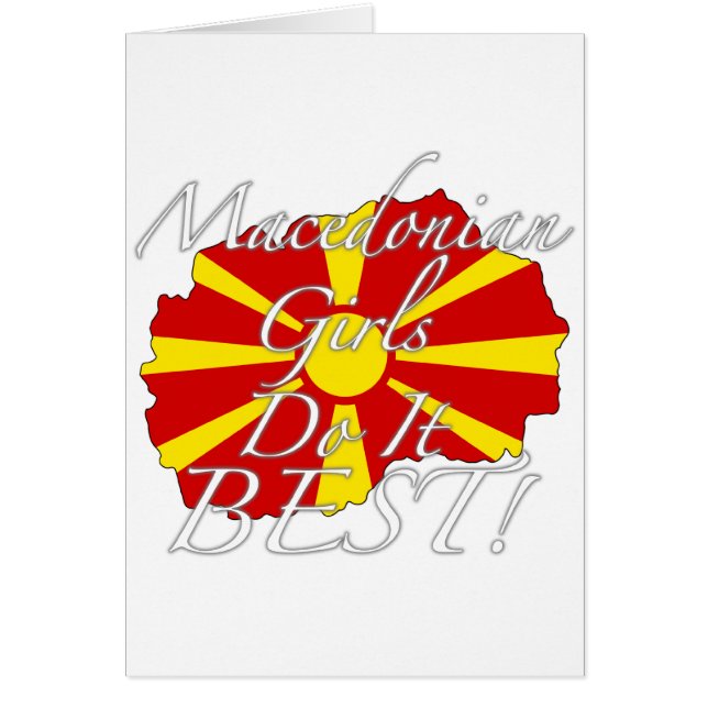 Macedonian flickor gör det som är bäst! hälsningskort (Framsidan)