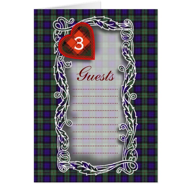 MacEwen skottTartan Hälsningskort (Framsidan)