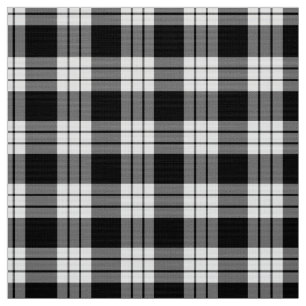 MacFarlane Black & White Tartan Tyg