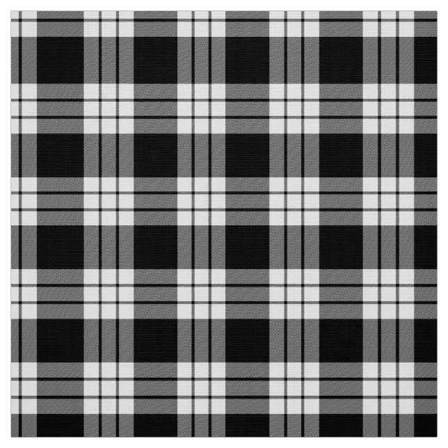 MacFarlane Black & White Tartan Tyg (Provkarta)