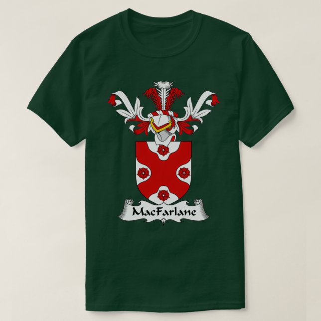 MacFarlane Coat of Arms Family Crest  T Shirt (Design framsida)