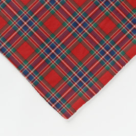 MacFarlane Klan Red och Royal Blue Tartan Fleecefilt