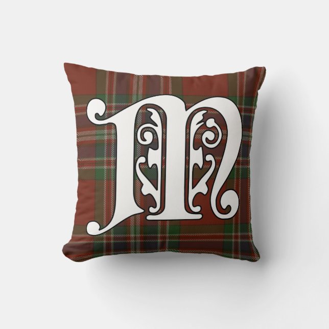 MacFarlane Klan Tartan Monogram Kudde (Framsida)