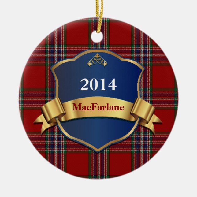 MacFarlane Tartan Play-Anpassningsbar Julgransprydnad Keramik (Framsidan)