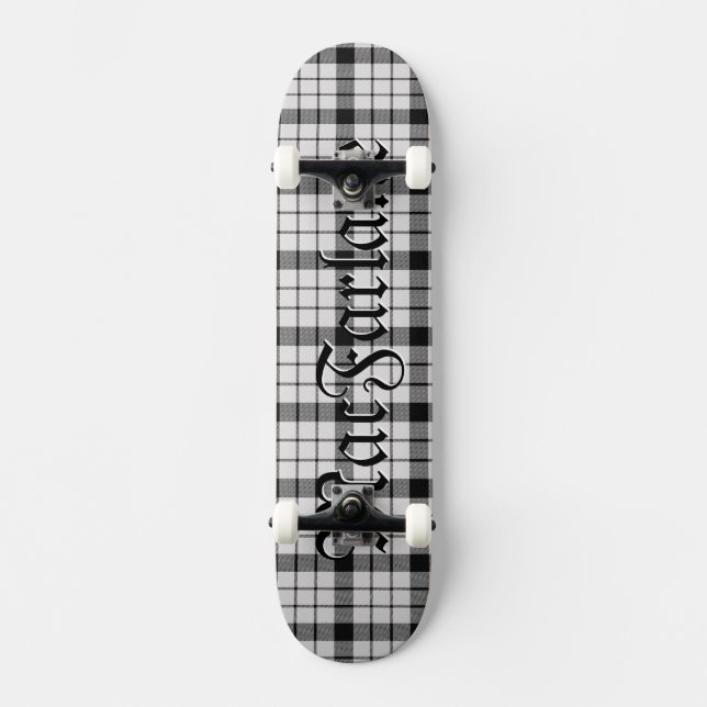 MacFarlane Tartan Rutmönster Röd Mini Skateboard Bräda 18,5 Cm (Framsida)