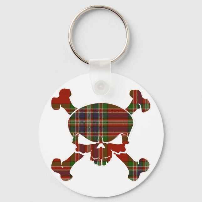 MacFarlane Tartan Skull, ingen banderoll Nyckelring (Framsida)