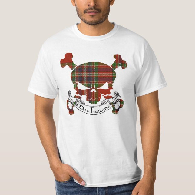 MacFarlane Tartan Skull T Shirt (Framsida)