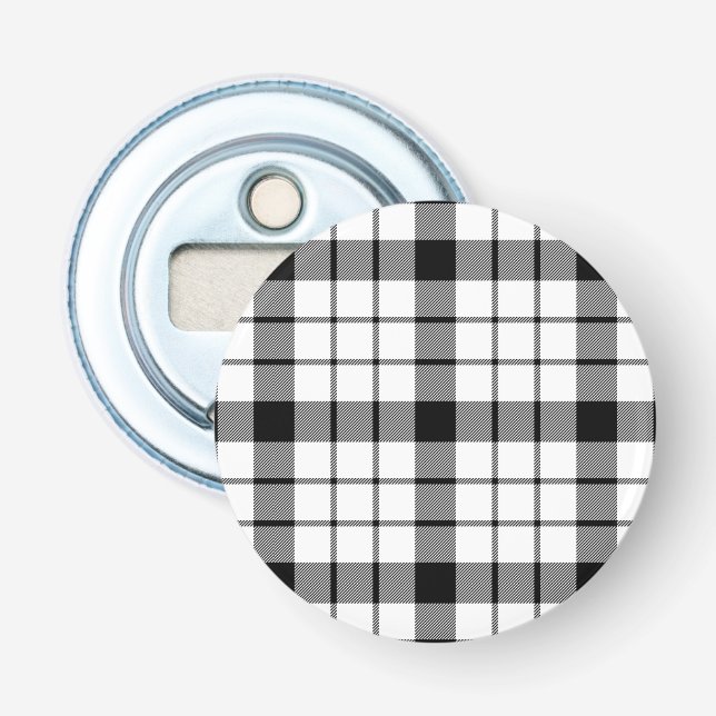 MacFarlane tartan svartvit plaid Flasköppnare (Framsidan)