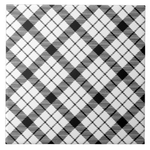 MacFarlane tartan svartvit plaid Kakelplatta