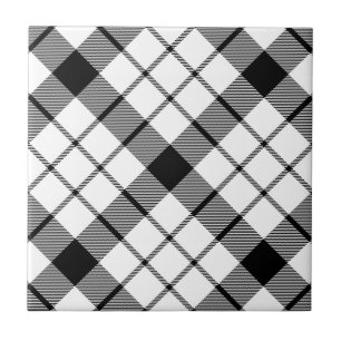 MacFarlane tartan svartvit plaid Kakelplatta