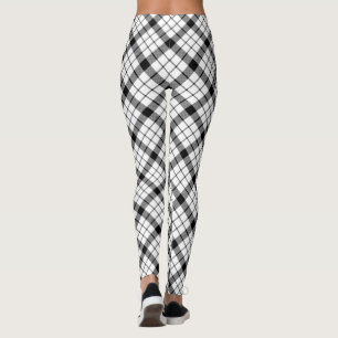 MacFarlane tartan svartvit plaid Leggings