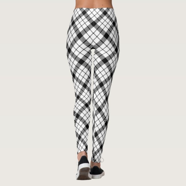 MacFarlane tartan svartvit plaid Leggings (Baksida)