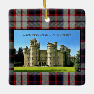 Macferson Scottish Klan Cluny Castle Julafton Julgransprydnad Keramik