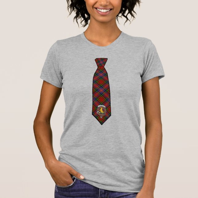 Macferson Tartan Necktie T-Shirt w/Badge Women's (Framsida)