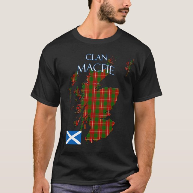 MacFie Scottish Klan Tartan Scotland T Shirt (Framsida)