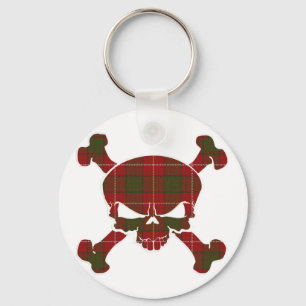 MacFie Tartan Skull, ingen banderoll Nyckelring