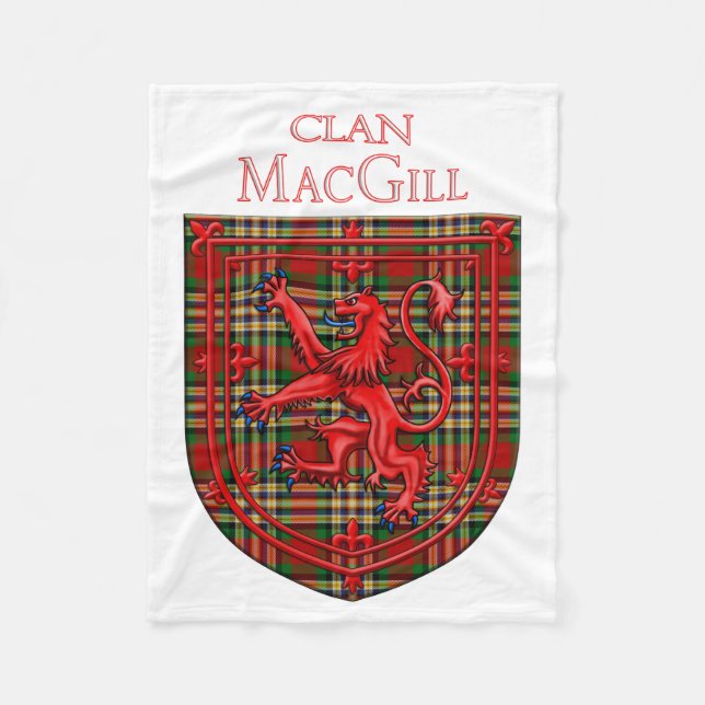 MacGill Tartan Skotsk Randig Lejon Uppgående Fleecefilt (Framsidan)