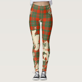 MacGregor Ancient Tartan Scotland Lion Map Art Leggings