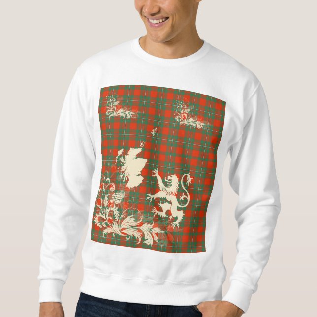 MacGregor Ancient Tartan Skottland Lejon Kart Kons Lång Ärmad Tröja (Framsida)