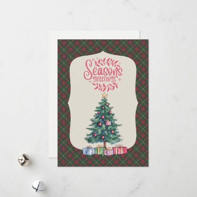 MacGregor Jakt Skotsk Tartan Jul Julkort (Fram/Back In Situ)