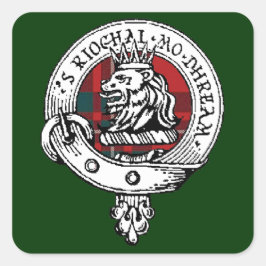 MacGregor Klan Badge Sticker Forest Grönt Fyrkantigt Klistermärke
