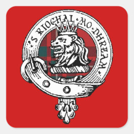 MacGregor Klan Badge Sticker RED Fyrkantigt Klistermärke