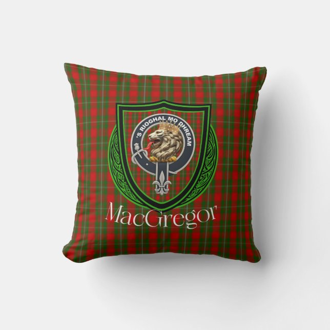 MacGregor Scottish Clan Tartan & Crest Kudde (Framsida)
