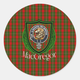 MacGregor Scottish Clan Tartan & Crest Runt Klistermärke