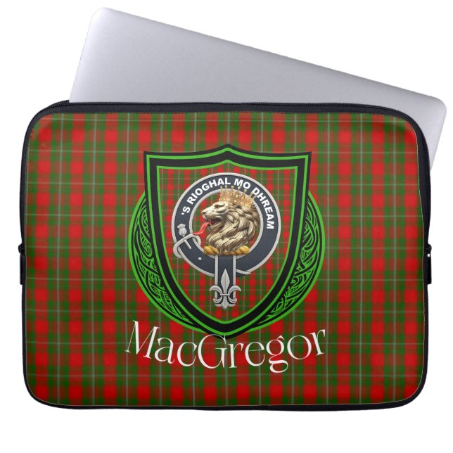 MacGregor skotska klan tartan och vapensköld Laptop Fodral (Framsidan)
