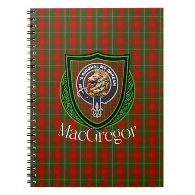 MacGregor skotska klan tartan & vapen Anteckningsbok (Framsidan)