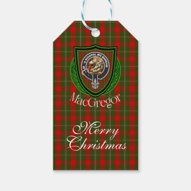 MacGregor skotska klan tartan & vapen Presentetikett (Framsidan)