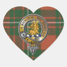 MacGregor Tartan & Badge Hjärtformat Klistermärke