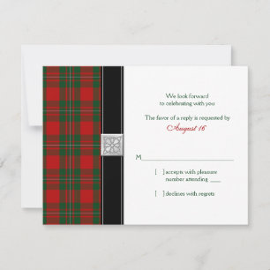 MacGregor Tartan Bröllop svarskort OSA Kort