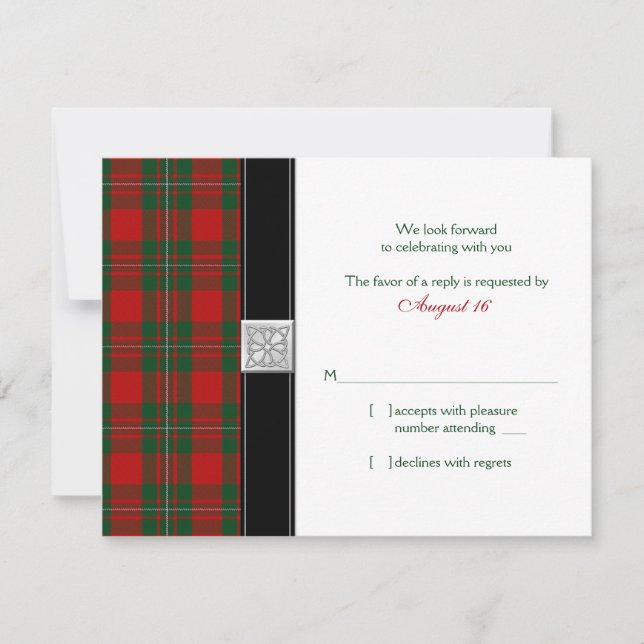 MacGregor Tartan Bröllopssvarskort OSA Kort (Framsida)