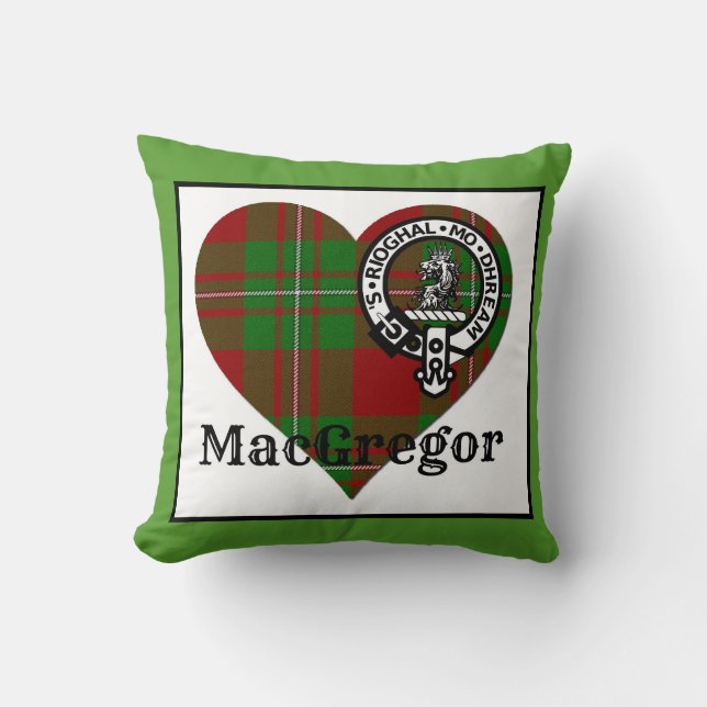 MacGregor Tartan Heart & Vapensköld Dekorativ kudd Kudde (Framsida)