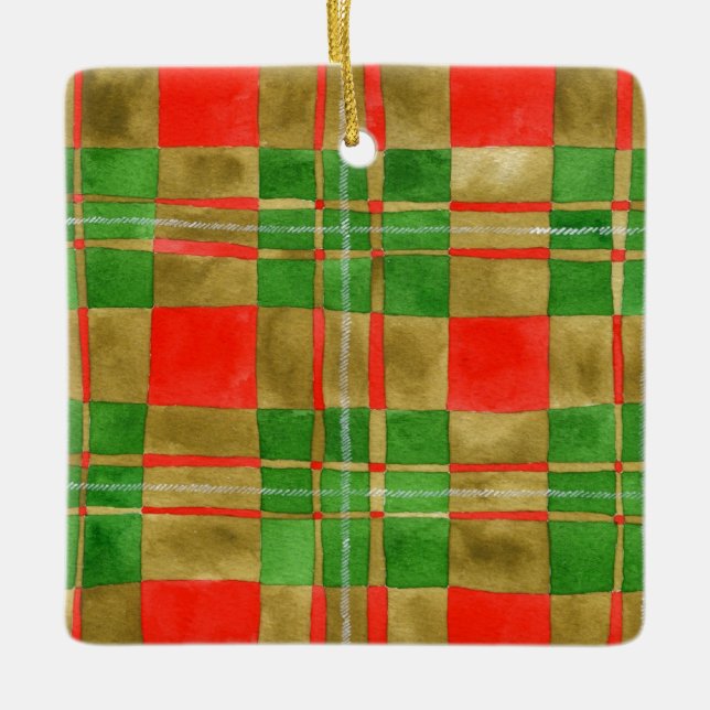 MACGREGOR TARTAN Keramisk fyrkantig prydnadssakerh Julgransprydnad Keramik (Framsida)
