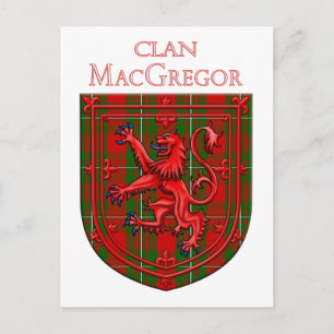 MacGregor Tartan Skotsk Randig Lejon Uppgående Vykort