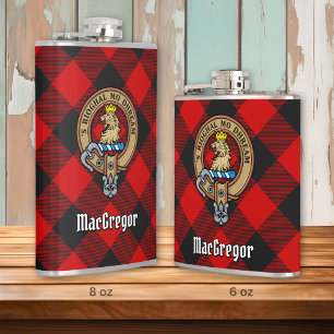 MacGregor Vapensköld över Rob Roy Tartan Fickplunta