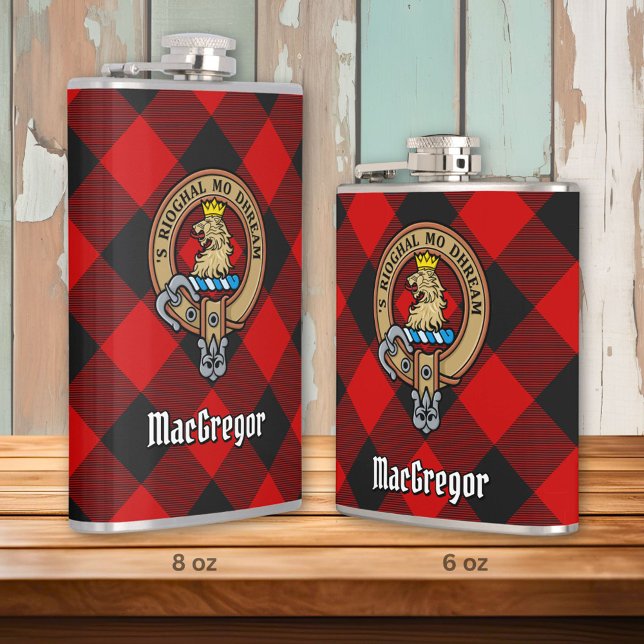 MacGregor Vapensköld över Rob Roy Tartan Fickplunta (Skapare uppladdad)