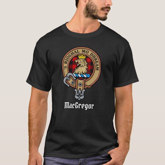 MacGregor Vapensköld över Rob Roy Tartan T-Shirt (Framsida)