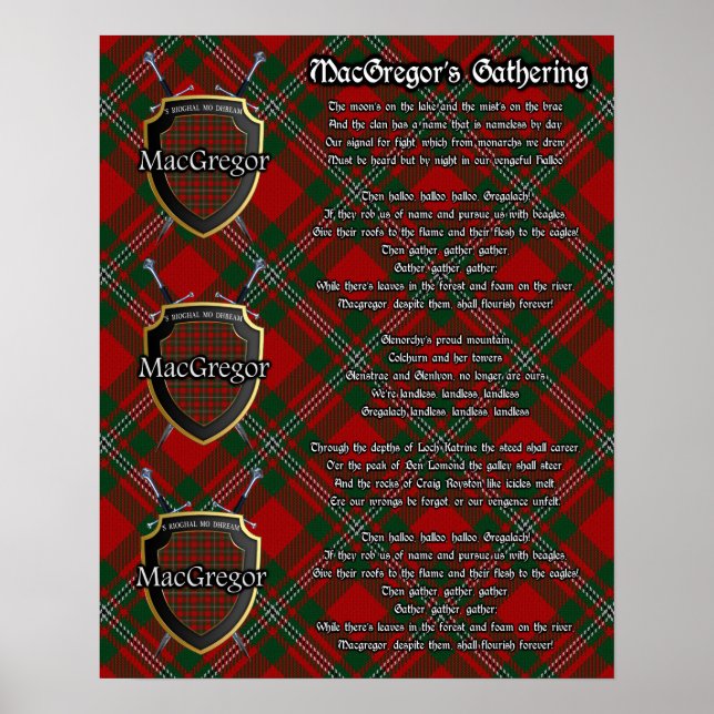 MacGregor's Gathering Klan Tartan Print Poster (Framsidan)