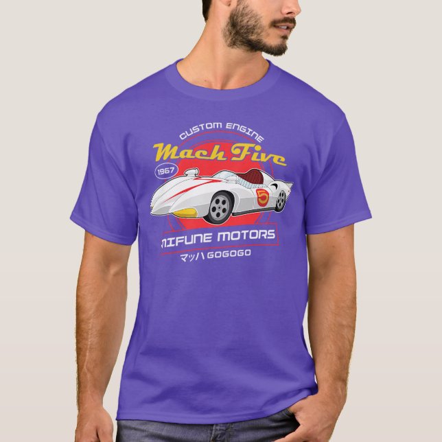 Mach Five Mifune Motors Speed Racer T Shirt (Framsida)