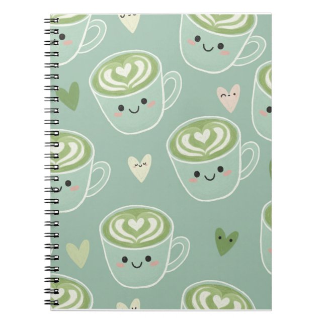 Macha Latte Art Spiral Notebook Anteckningsbok (Framsidan)