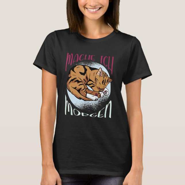Mache Ich Morgen Sleeping Caps Chiller Bengal Cat T Shirt (Framsida)