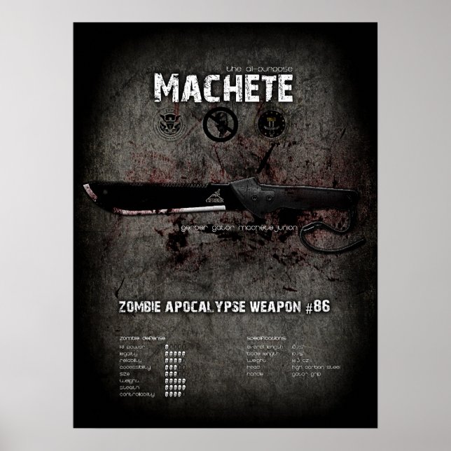 Machete zombie apocalypse poster (Framsidan)